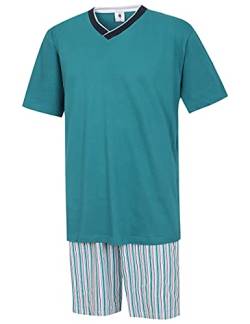 Moonline nightwear Herren Pyjama Schlafanzug kurz Herren Pyjama kurz Herren Shorty Schlafanzug aus 100% Baumwolle Gr XXL von SUPTMAX