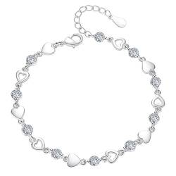SURALIN 1 Stück Armband für Damen, Herz-Diamant-Armband, Armband für Damen, Silberarmband für Damen, Silberarmband, Geschenk für Sie von SURALIN