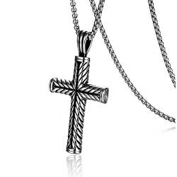 SURALIN 1PCS Cross Necklace, HalsketteHherren Edelstahl,Kette Mit Kreuz Herren von SURALIN