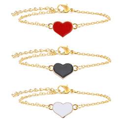 SURALIN 3PCS Armband Damen, Vintage-Herz-Charm-Armbänder, Geschenke Für frauen,Muttertagsgeschenk von SURALIN
