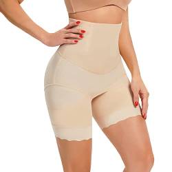 SURE YOU LIKE Shapewear Damen Bauchweg Unterhose Miederhose Hohe Taille Bauchweg Kontrolle Shapewear Miederpant Hose Mit 3D Konturnähte, Beige, 44-46(XXL) von SURE YOU LIKE