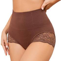 SURE YOU LIKE Shapewear Damen Miederhose Bauchweg Figurformender Body Shaper Shapewear Miederslip Unterwäsche für Damen,Braun, Tag XL Size EU(48) von SURE YOU LIKE