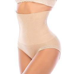 SURE YOU LIKE Shapewear Damen Miederslip Hohe Taille Bauchweg Unterhose Figurenformender Body Shapewear Miederhose Unterwäsche, Beige, XL/XXL von SURE YOU LIKE