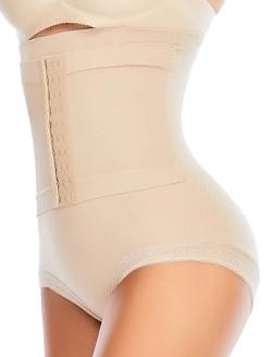 SURE YOU LIKE Taillenformer Shapewear Damen Miederslip Waist Trainer Bauch Weg Unterhose Miederhose Figurenformend Body Shaper Bauch Kontrolle Korsett (Beige, 3XL) von SURE YOU LIKE