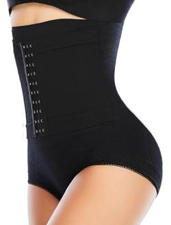 SURE YOU LIKE Taillenformer Shapewear Damen Miederslip Waist Trainer Bauch Weg Unterhose Miederhose Figurenformend Body Shaper Bauch Kontrolle Korsett (Schwarz, 3XL) von SURE YOU LIKE