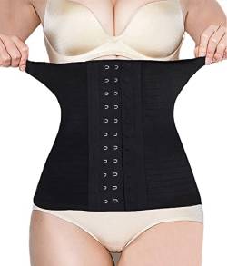 SURE YOU LIKE Waist Trainer Damen Cincher Korsett Unsichtbar Body Shaper Atmungsaktiv Bauchweg Korsage Figurenformend Tailletrainer(M, Schwarz) von SURE YOU LIKE