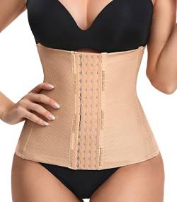 SURE YOU LIKE Waist Trainer Damen Korsett Unterbrust Taillenmieder Taillenformer Shapewear Sport Figureformend Tailletrainer Bauchweg Gürtel Korsage(3XL, Beige) von SURE YOU LIKE