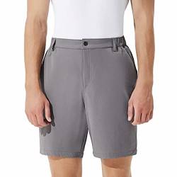 SURFEASY Herren Golf Shorts Stretch Kurze Golfhosen Leichte Schnelltrocknende 9" Bermuda Shorts(Gray,L) von SURFEASY