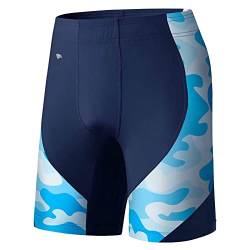 SURFEASY Herren Jammers Badeanzug Schwimmen Schwimmhose Badehose Eco Endurance+ Pro Mid Length Shorts Swim Trunks wettkampfhose Herren (Marine/Camo,M) von SURFEASY