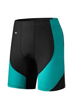 SURFEASY Herren Jammers Badeanzug Schwimmen Schwimmhose Badehose Eco Endurance+ Pro Mid Length Shorts Swim Trunks wettkampfhose Herren (Schwarz/Grün,XXL) von SURFEASY