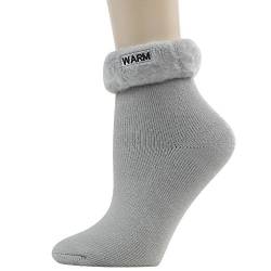 SUTTOS Thermosocken für Damen, warme Winter-Haussocken, dick gefüttert, niedlich, knöchelhoch, 1 Paar von SUTTOS