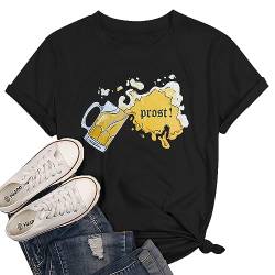 Bier Tshirt Damen Oktoberfest Damen Prost T-Shirt Kurzarm Shirts von SUWATOIN