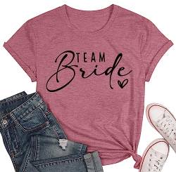 Junggesellenabschied Frauen T-Shirt Team Bride Tshirt JGA Braut Shirts Brautjungfer Single-Party T-Shirts von SUWATOIN