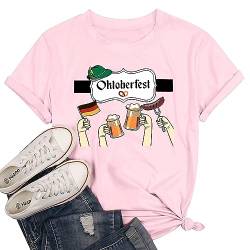 Oktoberfest T Shirt Damen Bier Tshirt Kurzarm Outfit Bierliebhaber-Geschenk Tops von SUWATOIN