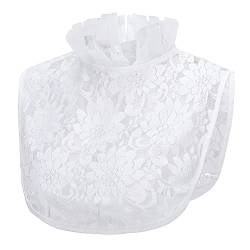 Damen Elegant Spitzenkragen Krageneinsatz Abnehmbare Hälfte Shirt für Kleid Blusen (LaceWhite) von SUZALA