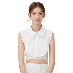 SUZALA Blusenkragen Einsatz, Abnehmbare Falscher Krageneinsatz für Frauen Mädchen Kleid Blusen und Pullover Weiß von SUZALA