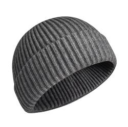 SUZALA Fisherman Beanie für Damen Herren, Wintermütze Unisex Roll Up Kante Strickmütze, Niedrige Krempe von SUZALA