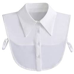 SUZALA Krageneinsatz Abnehmbare Chiffon Hälfte Shirt Bluse Elegante Blusenkragen Einsatz für Damen Mädchen Weiß von SUZALA