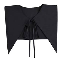 SUZALA Krageneinsatz Schal Abnehmbare Half Shirt Bluse Cape Wrap Elegant Blusenkragen Einsatz Schal für Damen Mädchen Schwarz von SUZALA