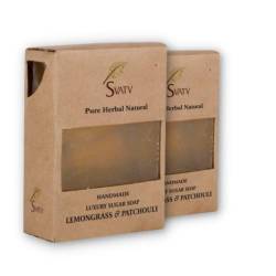 SVATV Handmade Seife with natural, soothing herbs of Lemongrass & Patchouli, Moisturized skin - Traditional Ayurvedic Herbal Seife 125g x2 Bars von SVATV
