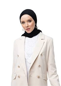 SWANISTANBUL Jersey-Hijab-Schal für Damen, hochwertiges Kopftuch für Mädchen, modische muslimische Frauen, Hijab-Schals, Kopfbedeckung für den täglichen Gebrauch, 55 x 170 cm, Schwarz , One size von SWANISTANBUL
