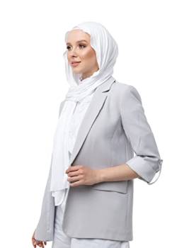 SWANISTANBUL Jersey Hijab Schal für Frauen – hochwertiges Kopftuch für Mädchen – Mode Muslimische Frauen Hijab Schals Kopfbedeckung für den täglichen Gebrauch – 55 cm x 170 cm, weiß, One size von SWANISTANBUL