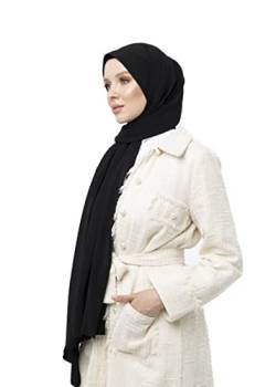 SWANISTANBUL Medina Silk Hijab - Women Head Scarf - Firm and Straight (Black) von SWANISTANBUL