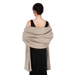 SWAT PANY Schal Beige Damen Winter Schals Tücher für Damen Pashmina Winterschal Stola Damen für Festlich Abendkleid von SWAT PANY