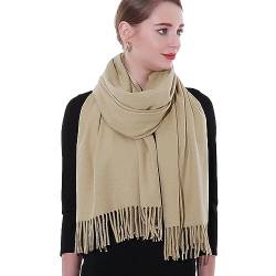 SWAT PANY Schal Beige Pashmina Schals Tücher für Damen Winterschal Frauen XXL Schal Festlich Stola für Abendkleid von SWAT PANY