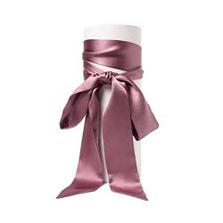 SWECOMZE Satin-Schärpe Gürtel Damen Hochzeit Bogen Band Schal Krawatte (Bohnenpaste) von SWECOMZE