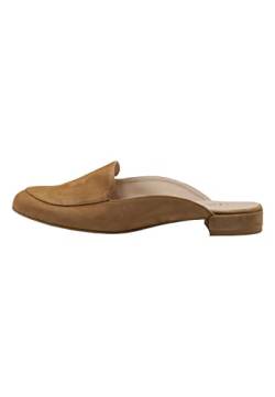 SWIRLY Damen Leder Slipper, Kamel, 39 EU von SWIRLY