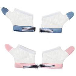 SWYSGS 2 Paare Baby Daumen Saugen Stop Finger Guard Handschuh Keine Kratzer Atmungsaktiver Finger Daumen Schutz mit Handgelenk Band für Kleinkinder von SWYSGS