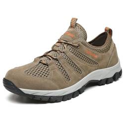 Hike Germana Outdoor Schuhe - Atmungsaktive & Orthopädische Outdoor-Schuhe (45,Braun) von SWZEC