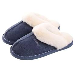 SWZEC Coswind Hausschuhe Damen Herren Winter Warme Lammfell Plüsch Flauschige Fell Weiche Rutschfeste Pantoletten Indoor Outdoor Unisex von SWZEC