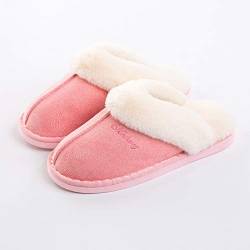 SWZEC Damen Herren Hausschuhe Winter Warm Faux Pelz Slipper mit super Qualität (40,Rosa,41) von SWZEC