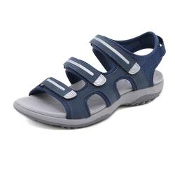 SWZEC ORTHOSANDAL Amora - Orthopädische Sommer-Sandale mit Riemen (Blau,40) von SWZEC