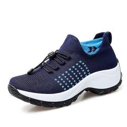SWZEC Orthoback ORTHOSHOES® Inara - Ergonomischer & Leichter Schmerzlinderungs-Sneaker mit Gummizug (43,Blau) von SWZEC