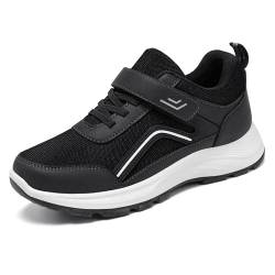 SWZEC Orthoback ORTHOSHOES® Unity - Ergonomischer Klett-Sneaker mit breitem Zehen- & Fersenbereich (Frau Schwarz,38) von SWZEC