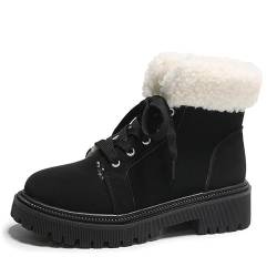 SWZEC Wolf Boots - Warm und Bequem Winterschuhe Damen (39,Schwarz) von SWZEC