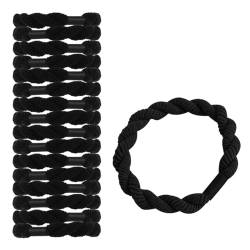 SXQLYH 16 Stück Elastische Haargummis,Haarbänder Mode Geflochtene Elastische,Keine Pull oder Beschädigung Pferdeschwanz Halter Für Frauen/Mädchen/Kinder,Dickes und Lockiges Haar (Schwarz) von SXQLYH