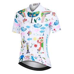 SXSHUN Radsport Bekleidung- Kinder Jungen/Mädchen Radtikot Fahrradtrikot Radshirt Fahrradfahren Jersey Radfahjren Obeiteil Bike Top mit Kurzarm, Kinder, die Hemden zeichnen, 4-5 Jahre(Label: S) von SXSHUN