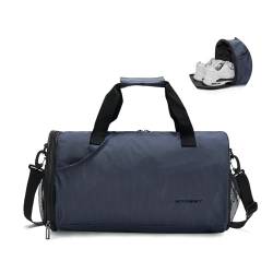 Sporttasche für Herren und Damen, mit Schuhfach, kleine Reisetasche, Blau, Large von SYCNB