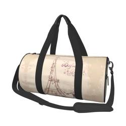 SYLALE Reisetasche mit Eiffelturm-Motiv, wasserdicht, Wochenendtasche, Handgepäcktasche für Damen und Herren, Schwarz , Einheitsgröße von SYLALE