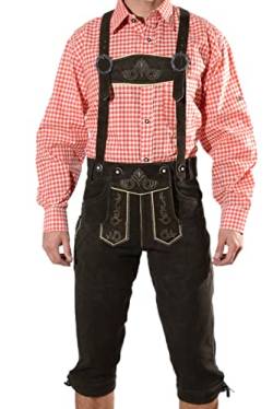 Bayerische Herren Trachten Lederhose, Trachtenlederhose mit Trägern, original in Dunkelbraun, Oktoberfest, Größe 50 von SYMPHONIE WESTERWALD