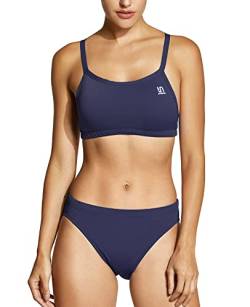 SYROKAN Damen Sport Badeanzug Bikini Set Bikinioberteil mit Licht Gepolstert Marine S von SYROKAN