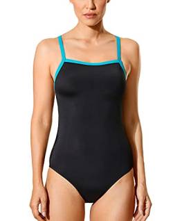 SYROKAN Damen Sport Badeanzug One Piece Trainings Profi Einteiler Bademode mit Cups Multi Color 37 32 von SYROKAN