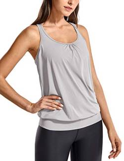 SYROKAN Damen Sport T-Shirt Tank Top - Ringerrücken Gym Elastische Fitness Möwe Grau 40 von SYROKAN