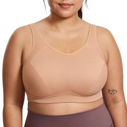 SYROKAN Große Brüste Sport BH Damen ohne Bügel Starker Halt Bustier Nicht Gepolstert Lauf Yoga BH Kaum Buff 100E von SYROKAN