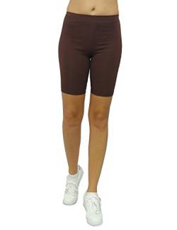Damen Shorts Kurze Leggings Hotpants Sport Baumwolle braun M von SYS