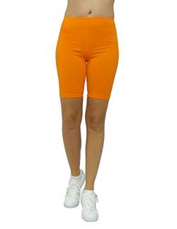 Damen Shorts Kurze Leggings Hotpants Sport Baumwolle orange XL von SYS